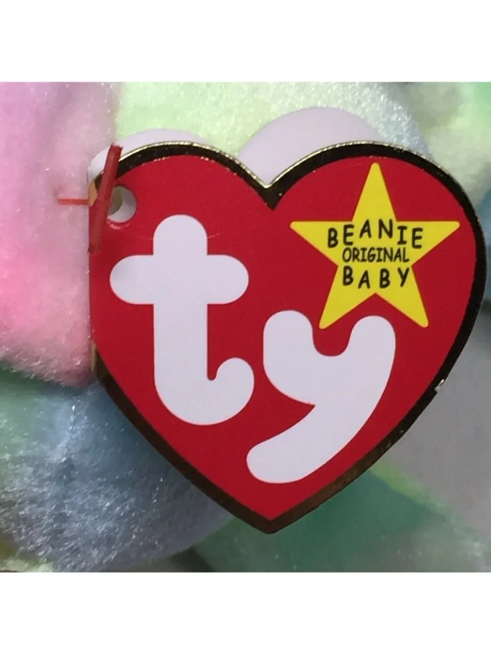 Ty Beanie Baby B.B. Bear Birthday Badge Colorful Plush Stuffed Animal W Tag 1999